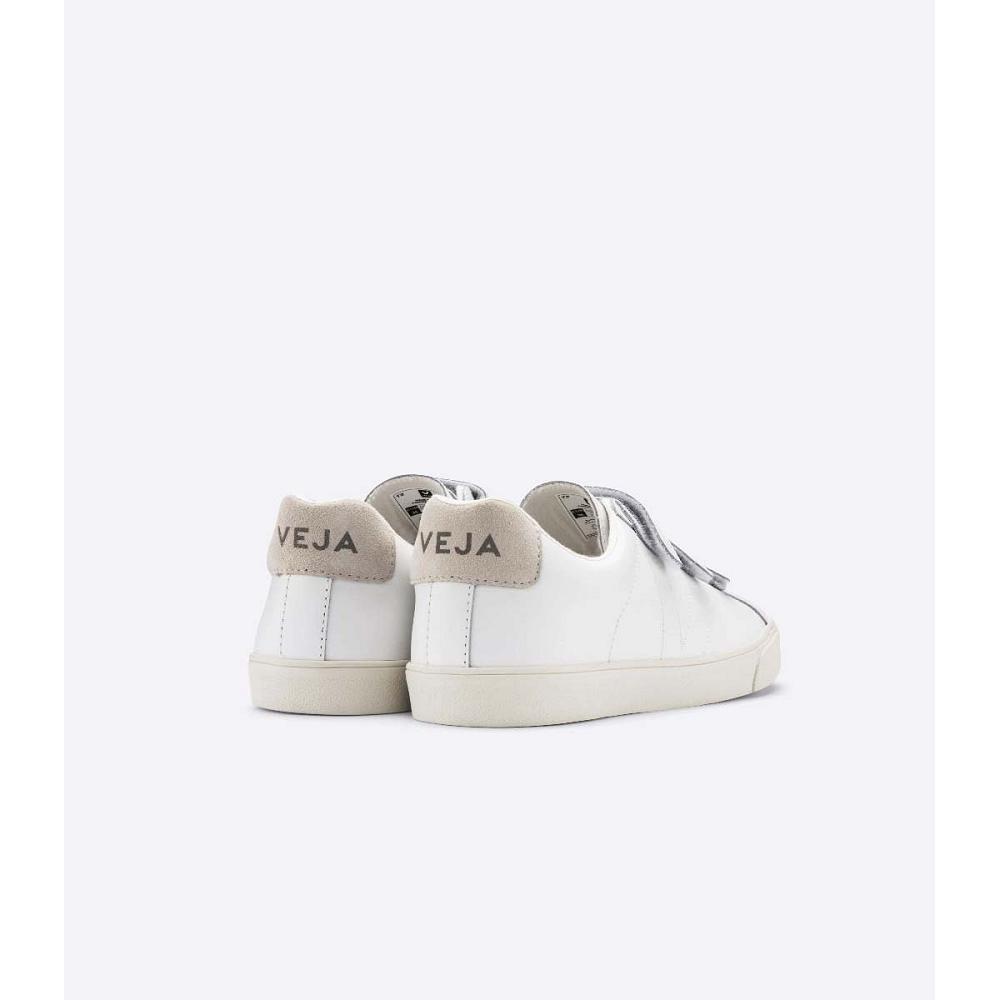 White Men's Veja 3-LOCK LEATHER Sneakers | AU 303CTV